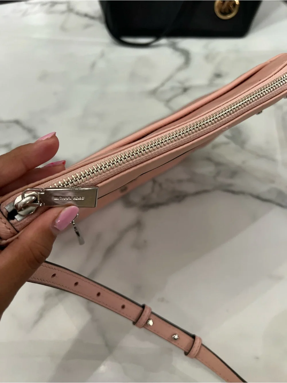 Michael Kors Blush Pink Leather Crossbody Bag